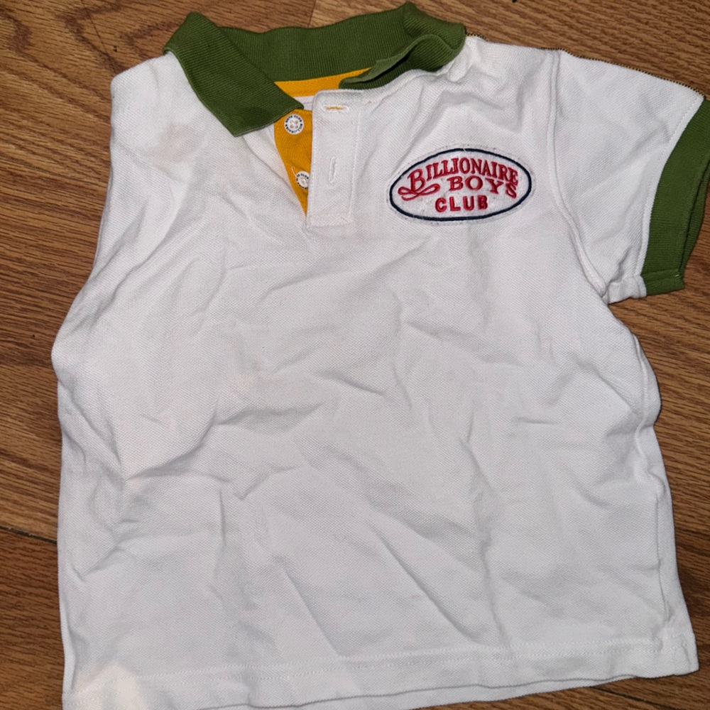 Billionaire boys club polo. Green and yellow